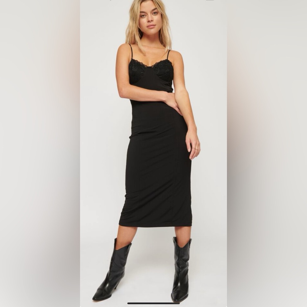 Dynamite Bustier Lace Midi Dress - Medium
